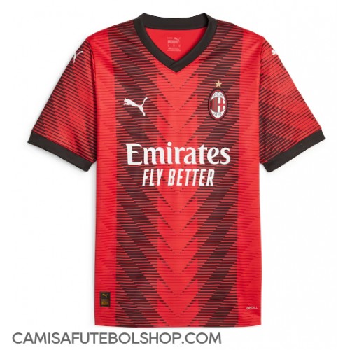 Camisa de time de futebol AC Milan Replicas 1º Equipamento 2023-24 Manga Curta